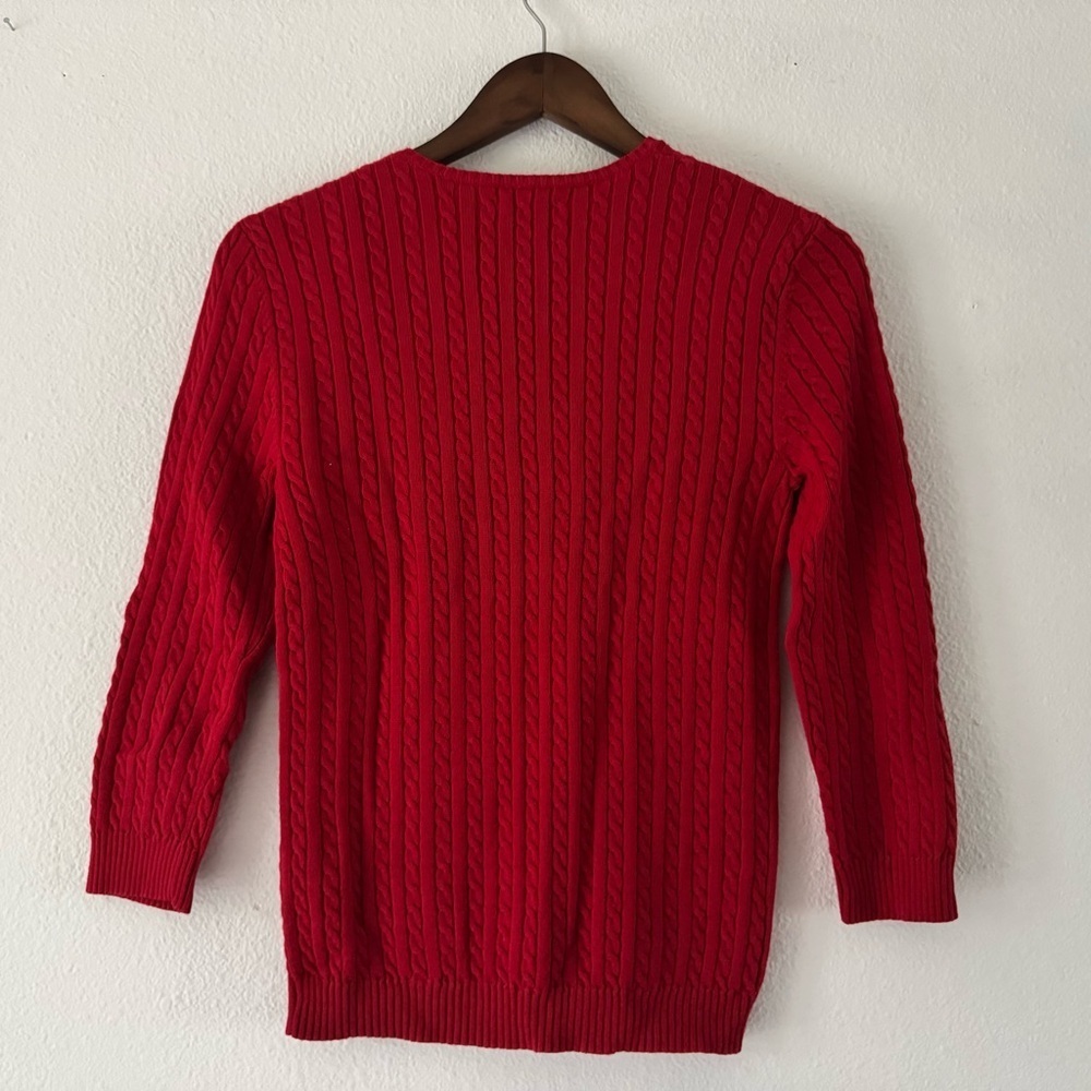 American Living Preppy Cable Knit Sweater Americana Small Old Money Ralph Lauren - Picture 8 of 9